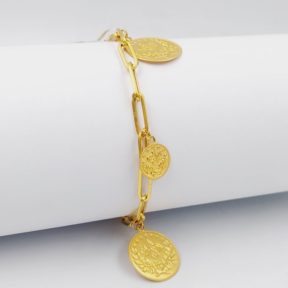 Rashadi Paperclip Bracelet Made Of 21K Yellow Gold by Saeed Jewelry-28528