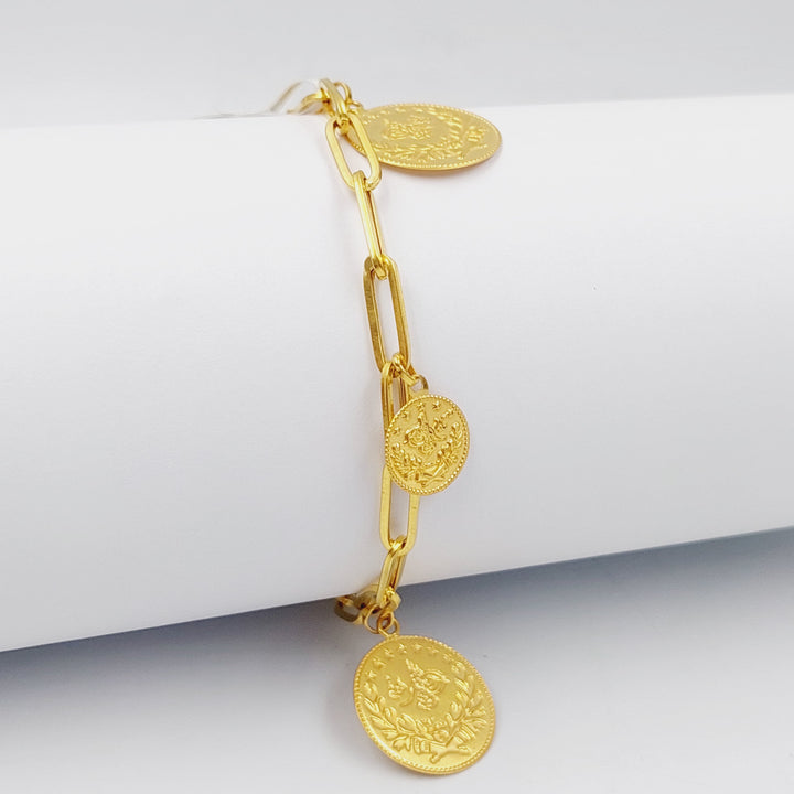 Rashadi Paperclip Bracelet Made Of 21K Yellow Gold by Saeed Jewelry-28528