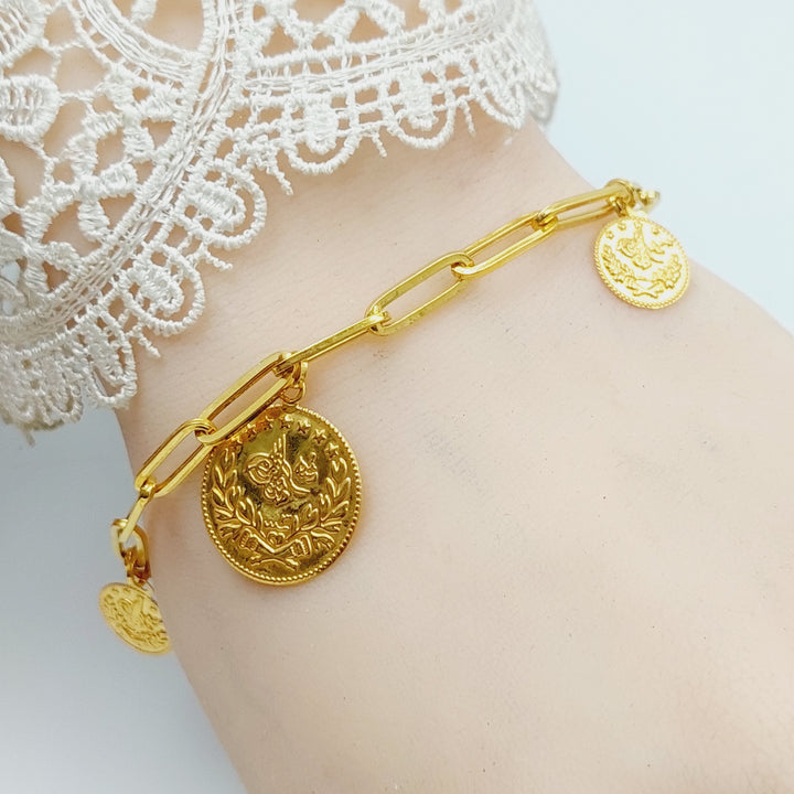 Rashadi Paperclip Bracelet Made Of 21K Yellow Gold by Saeed Jewelry-28528