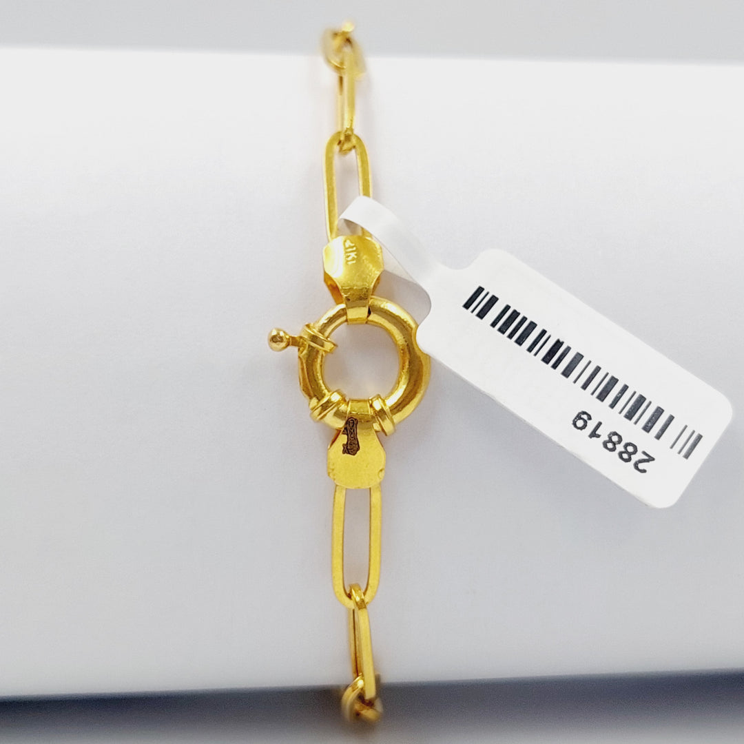 Rashadi Paperclip Bracelet  Made Of 21K Yellow Gold by Saeed Jewelry-28819