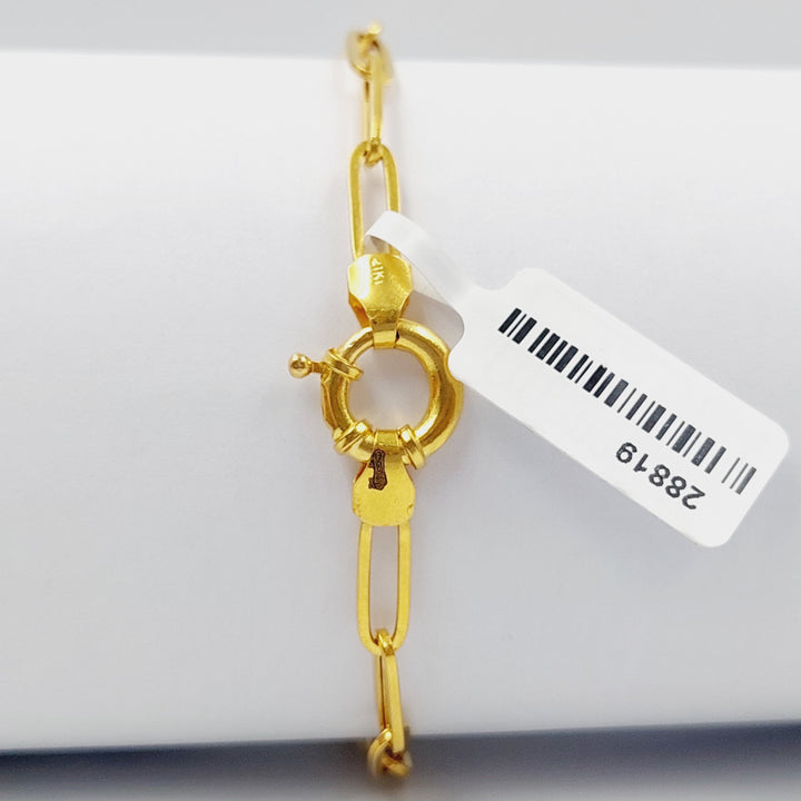 Rashadi Paperclip Bracelet  Made Of 21K Yellow Gold by Saeed Jewelry-28819