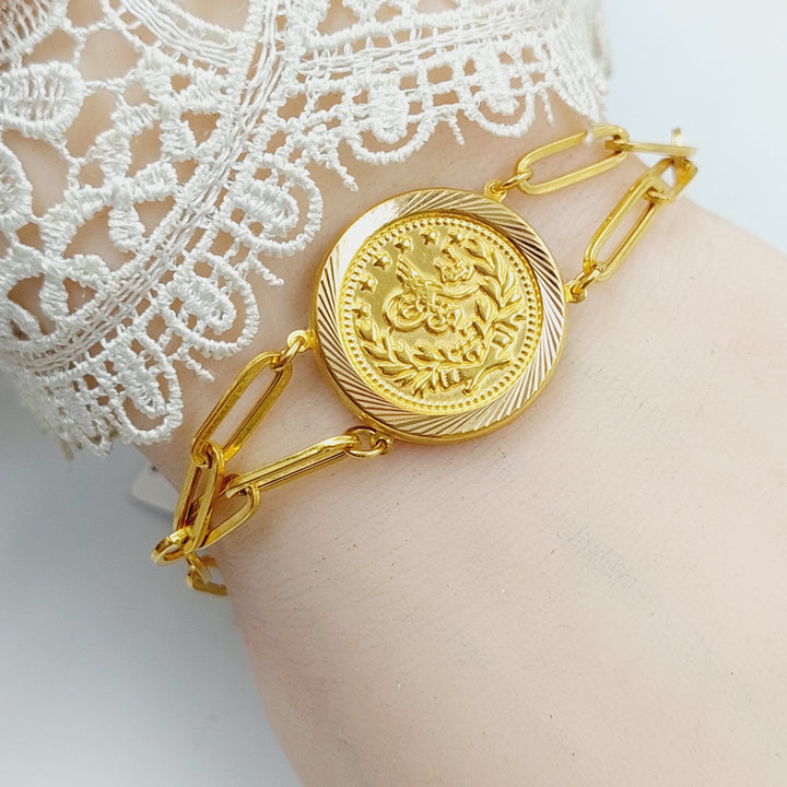Rashadi Paperclip Bracelet  Made Of 21K Yellow Gold by Saeed Jewelry-28819