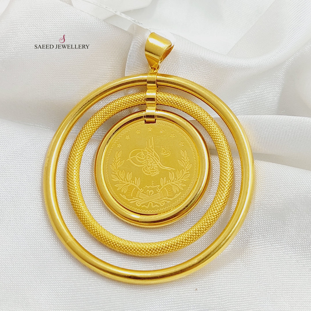 Rashadi Rounded Pendant  Made of 21K Yellow Gold by Saeed Jewelry-21k-pendant-31199