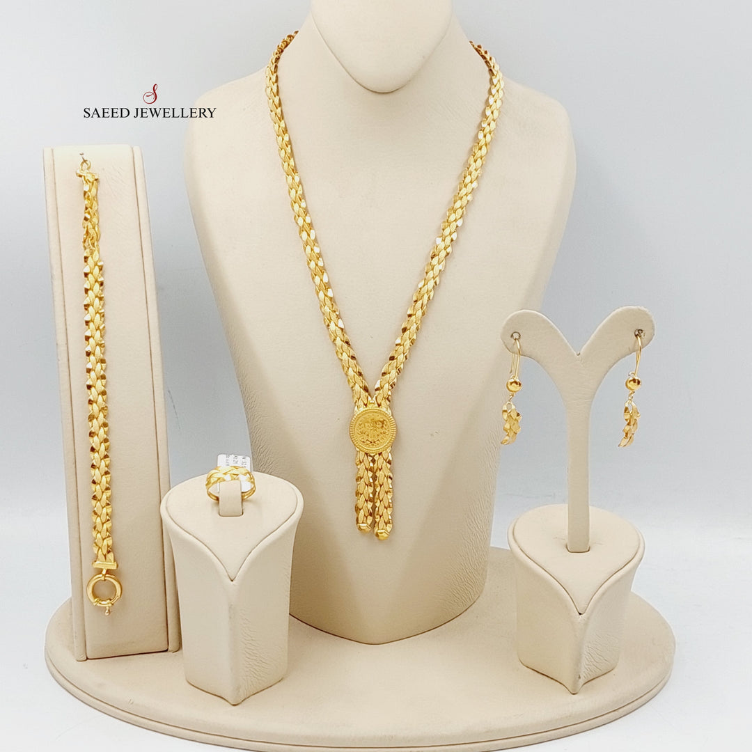 Rashadi Taft Set  Made Of 21K Yellow Gold by Saeed Jewelry-28708