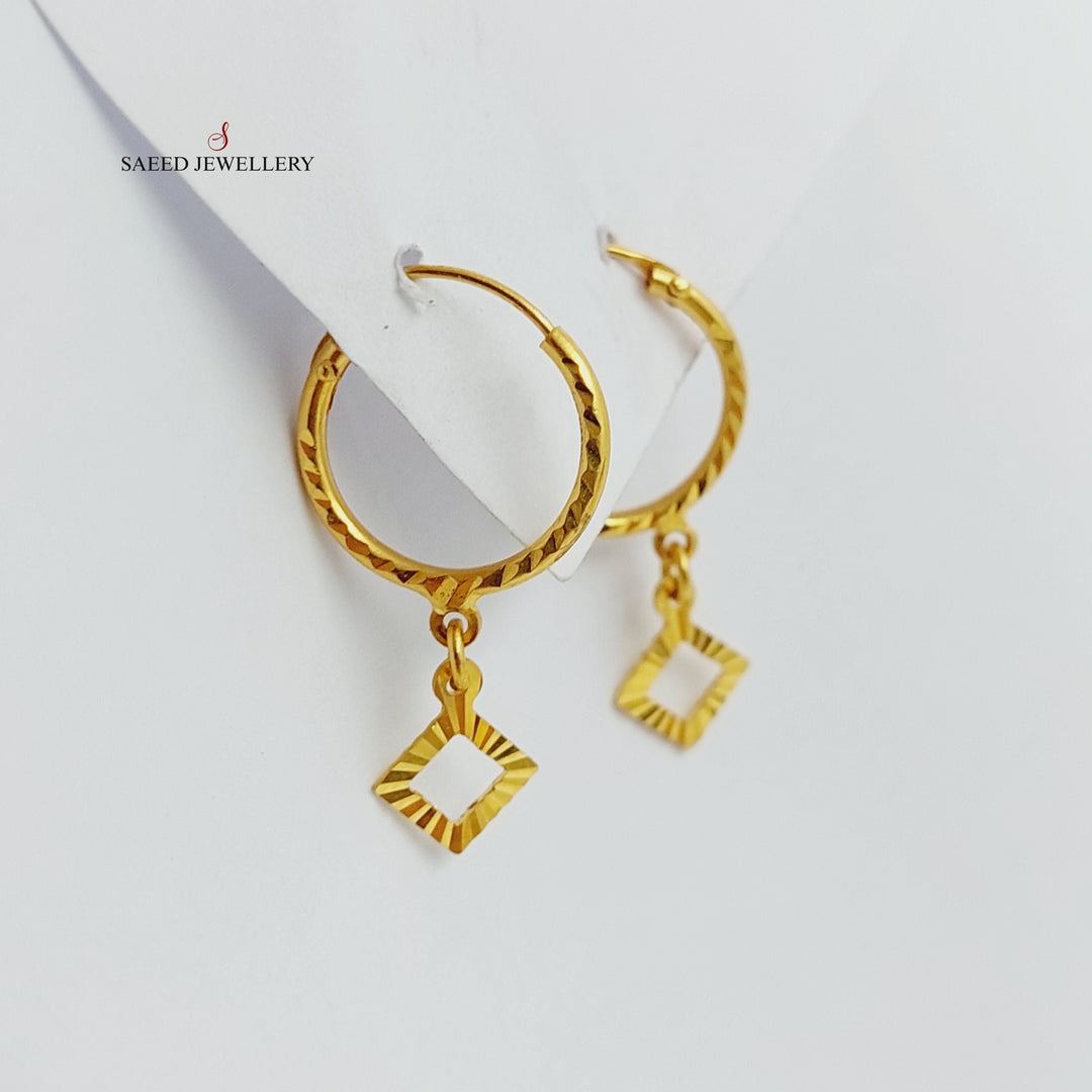 Rhombus Earrings  Made Of 21K Yellow Gold by Saeed Jewelry-29137
