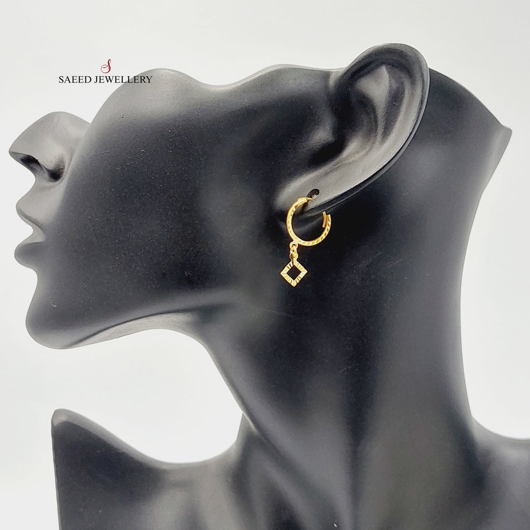 Rhombus Earrings  Made Of 21K Yellow Gold by Saeed Jewelry-29137