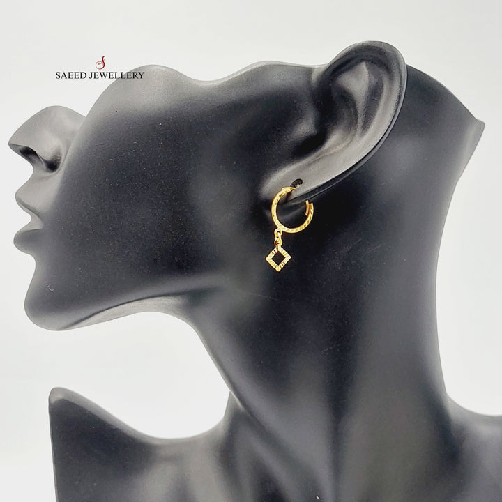 Rhombus Earrings  Made Of 21K Yellow Gold by Saeed Jewelry-29137