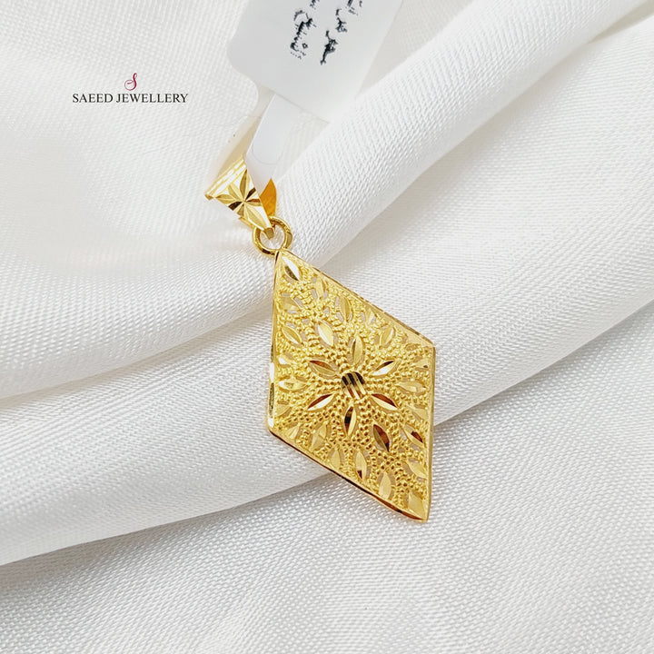 Rhombus Pendant  Made Of 21K Yellow Gold by Saeed Jewelry-30365