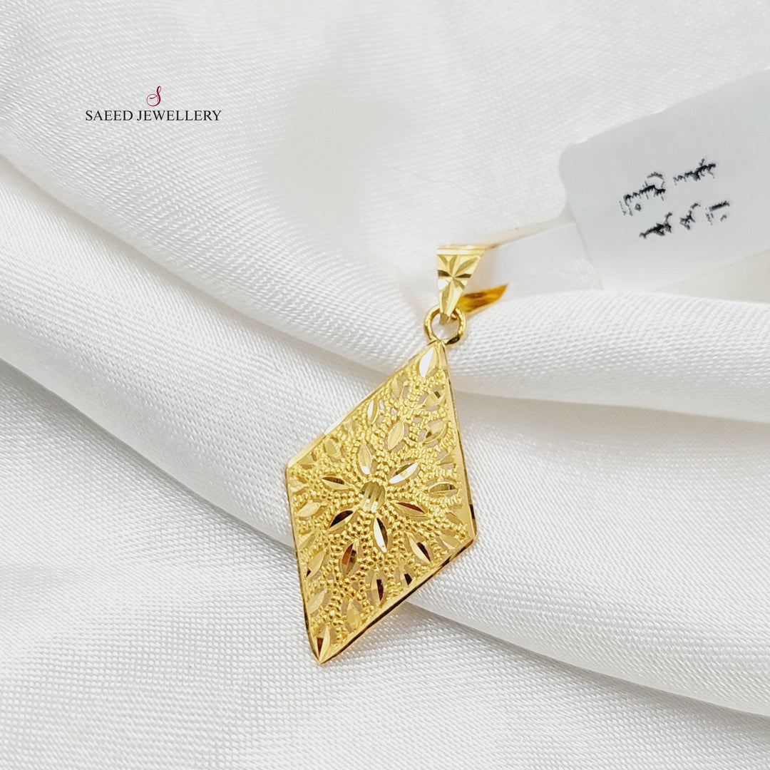 Rhombus Pendant  Made Of 21K Yellow Gold by Saeed Jewelry-30365