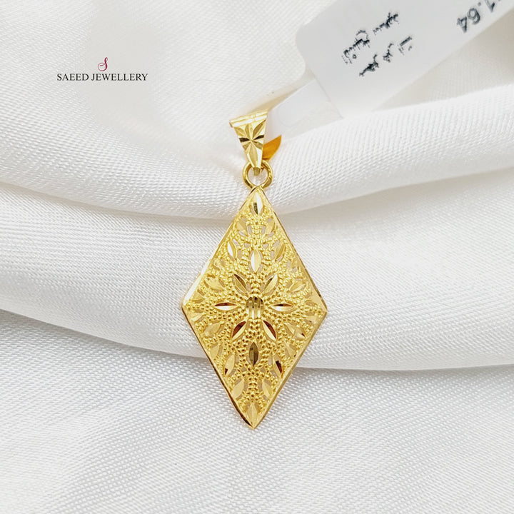 Rhombus Pendant  Made Of 21K Yellow Gold by Saeed Jewelry-30365