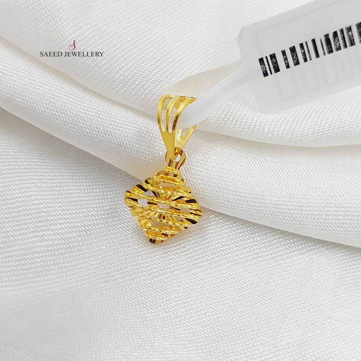 Rhombus Pendant  Made Of 21K Yellow Gold by Saeed Jewelry-30378