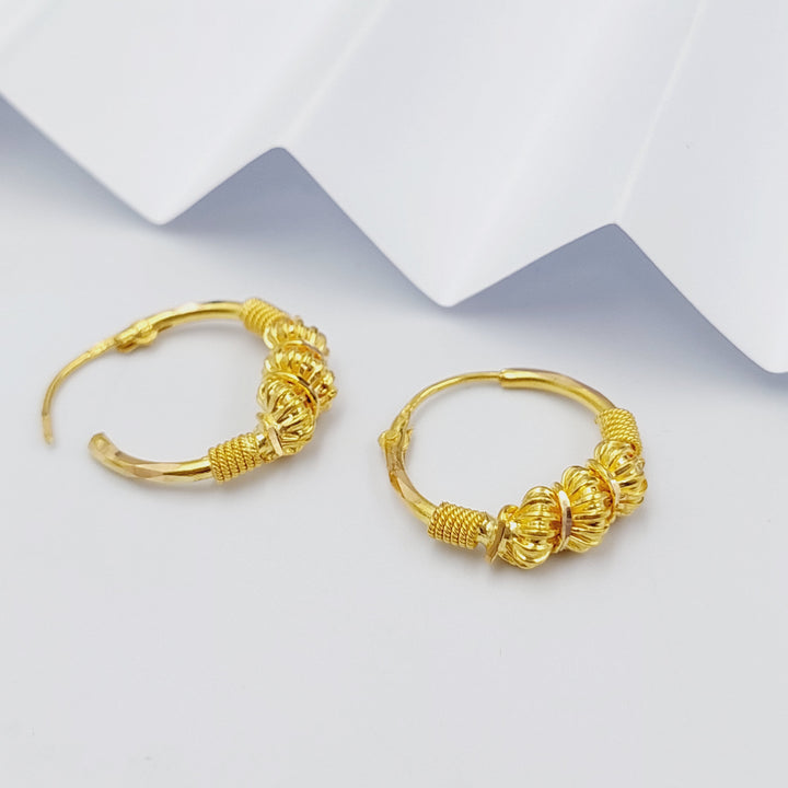 Rope Hoop Earrings  Made Of 21K Yellow Gold by Saeed Jewelry-29024