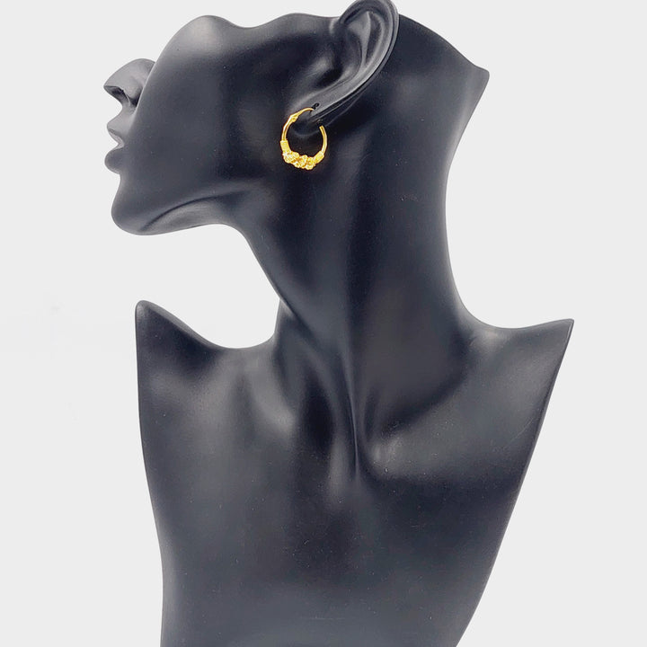 Rope Hoop Earrings  Made Of 21K Yellow Gold by Saeed Jewelry-29024