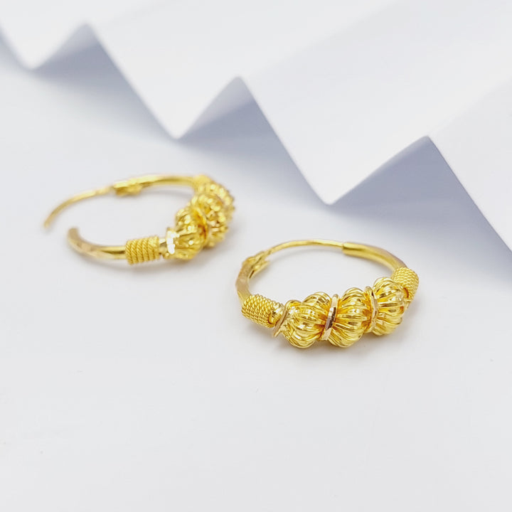 Rope Hoop Earrings  Made Of 21K Yellow Gold by Saeed Jewelry-29024