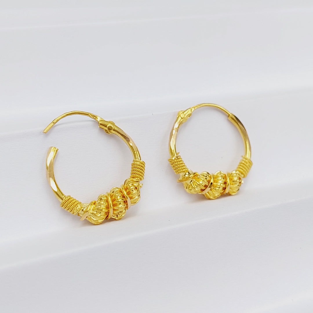 Rope Hoop Earrings  Made Of 21K Yellow Gold by Saeed Jewelry-29024