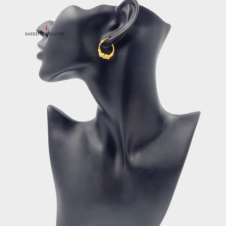 Rope Hoop Earrings  Made Of 21K Yellow Gold by Saeed Jewelry-29025