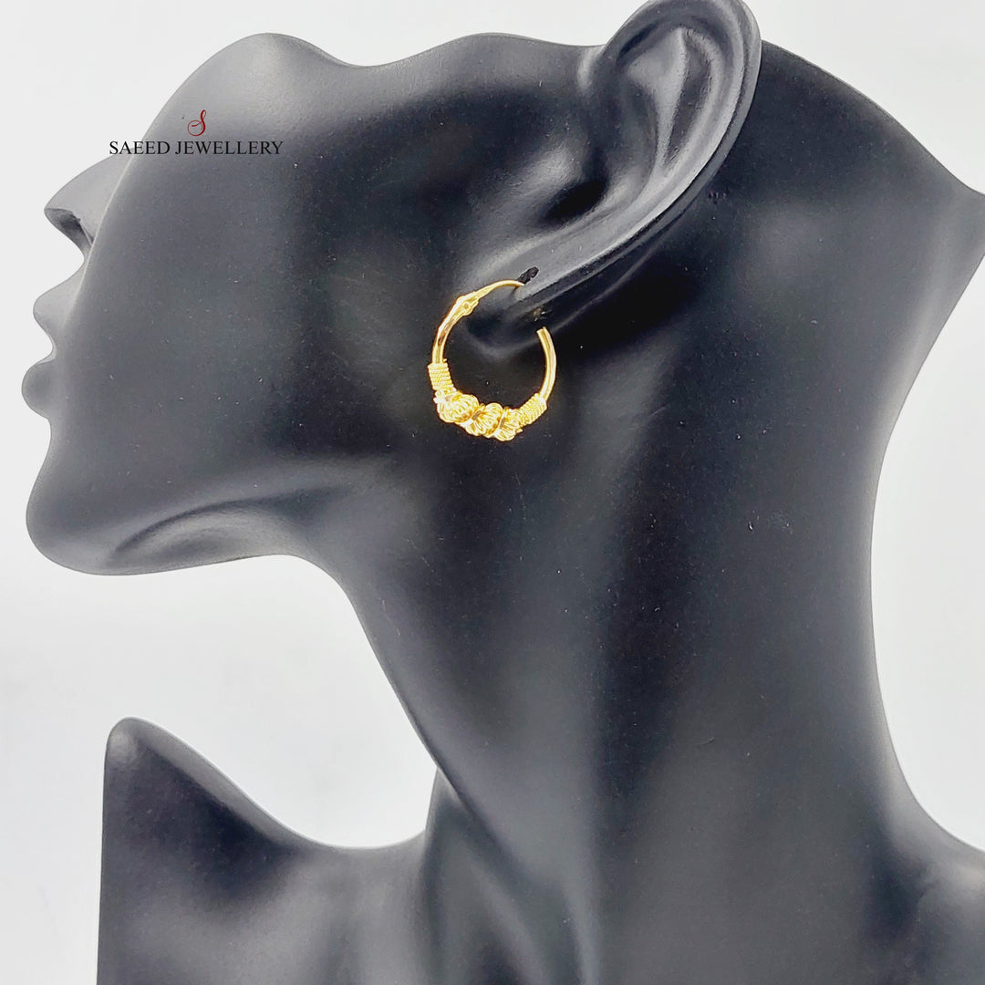 Rope Hoop Earrings  Made Of 21K Yellow Gold by Saeed Jewelry-29025