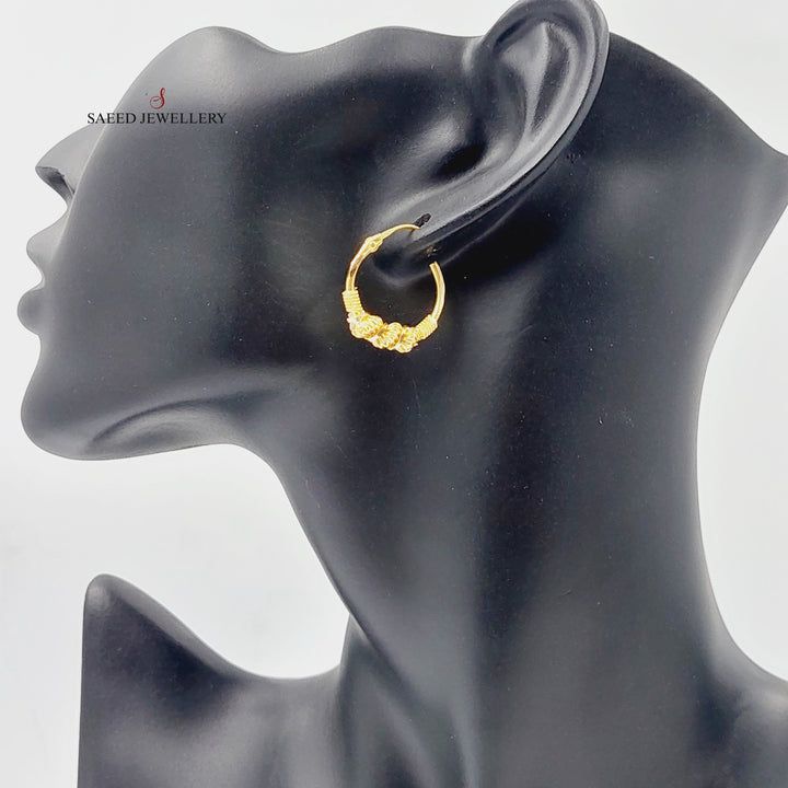 Rope Hoop Earrings  Made Of 21K Yellow Gold by Saeed Jewelry-29025