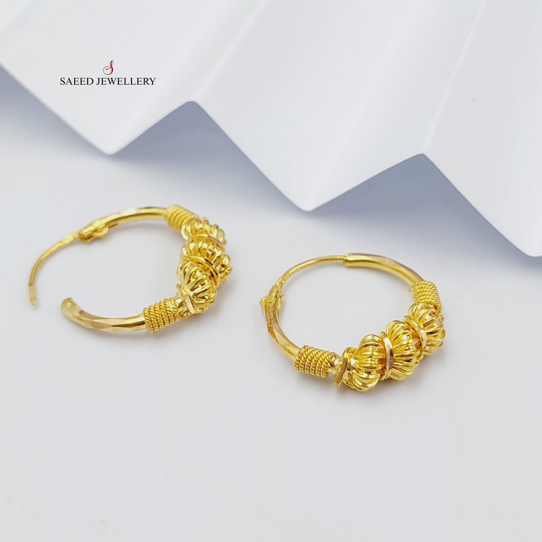 Rope Hoop Earrings  Made Of 21K Yellow Gold by Saeed Jewelry-29025