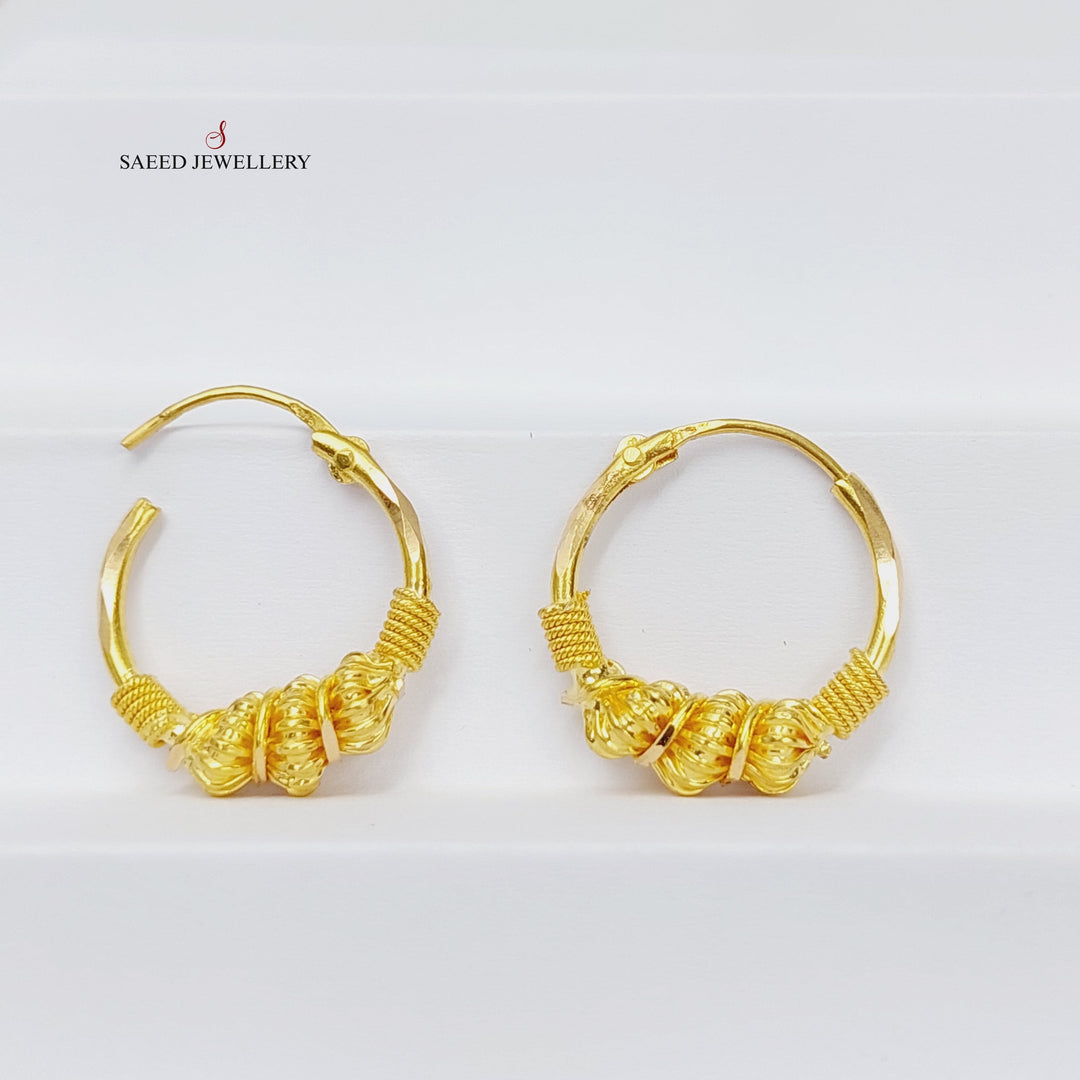 Rope Hoop Earrings  Made Of 21K Yellow Gold by Saeed Jewelry-29025