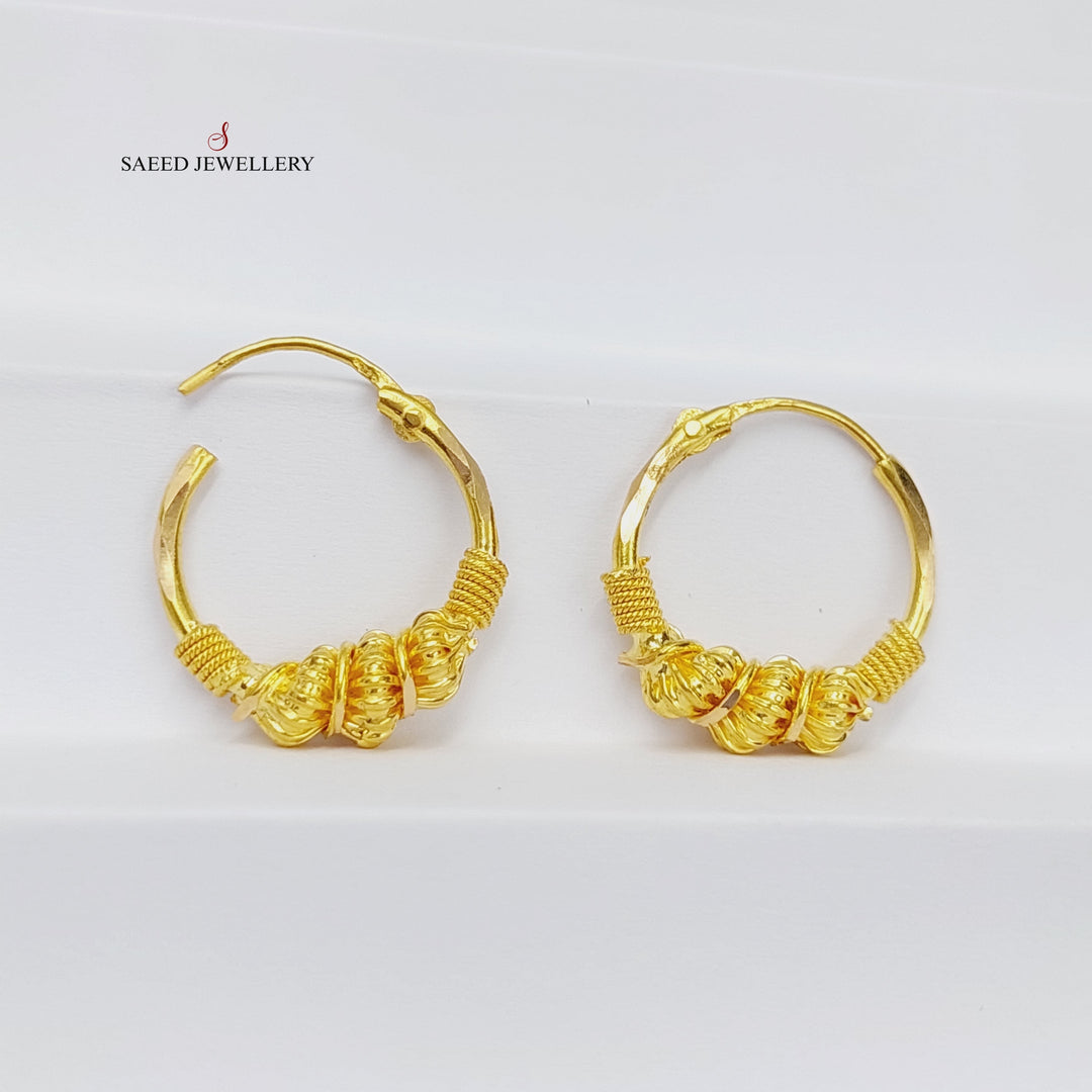 Rope Hoop Earrings  Made Of 21K Yellow Gold by Saeed Jewelry-29025