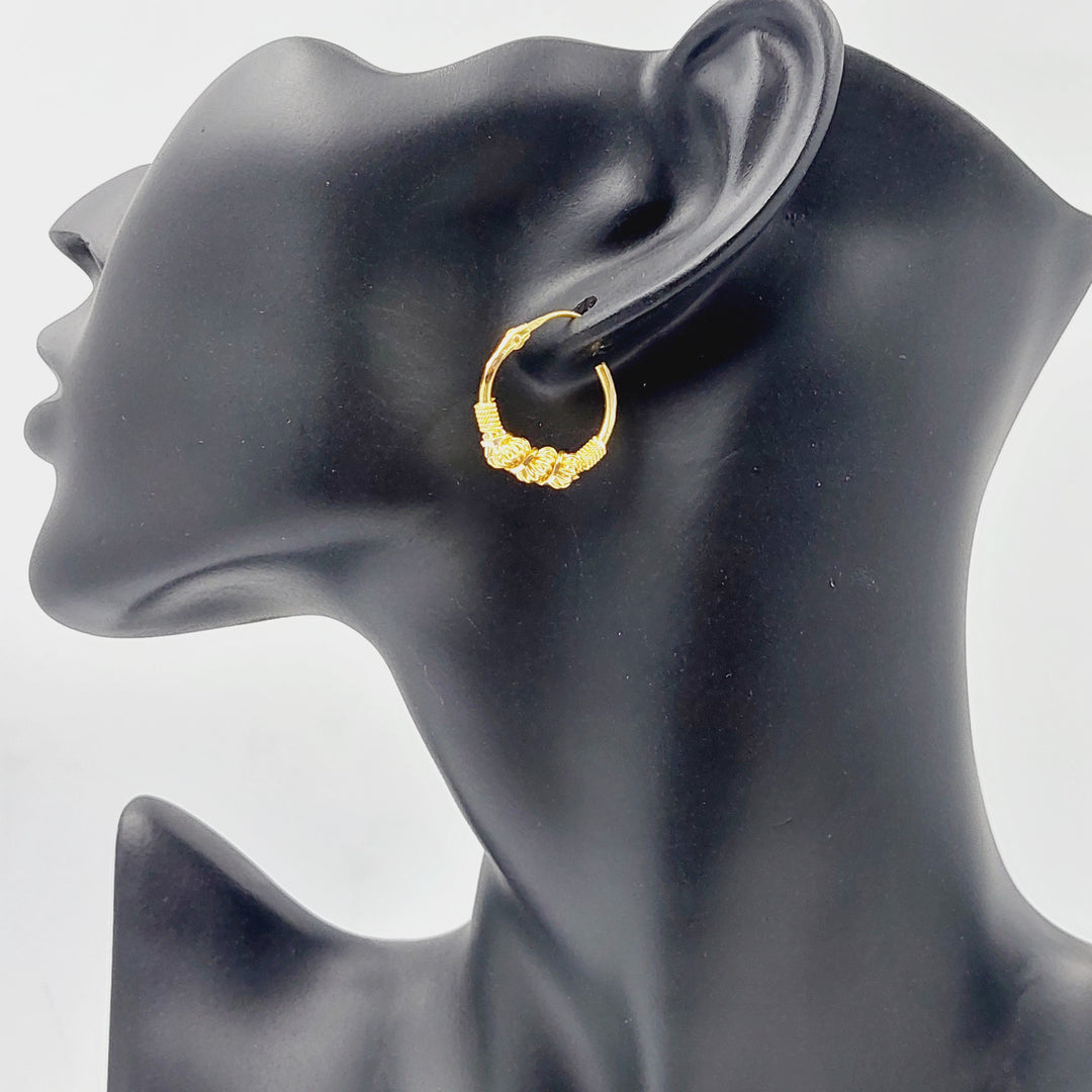 Rope Hoop Earrings  Made Of 21K Yellow Gold by Saeed Jewelry-29026