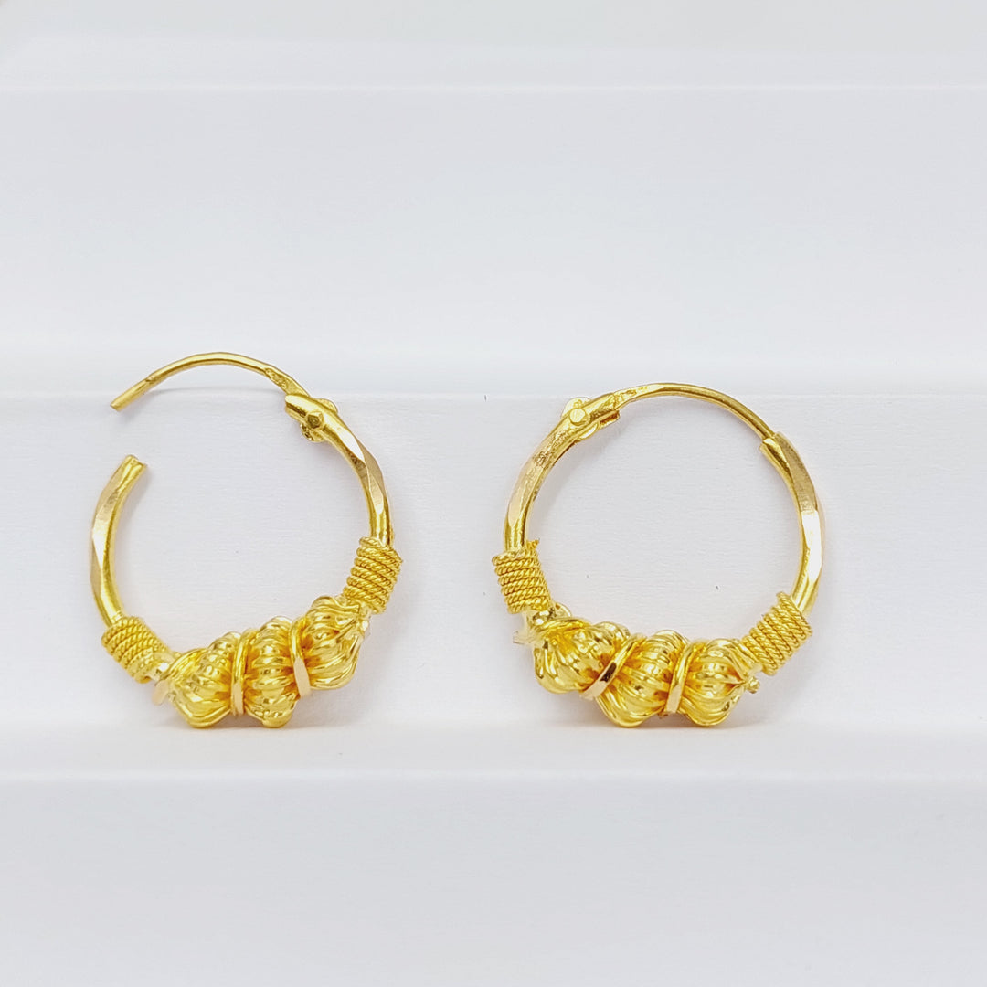 Rope Hoop Earrings  Made Of 21K Yellow Gold by Saeed Jewelry-29026