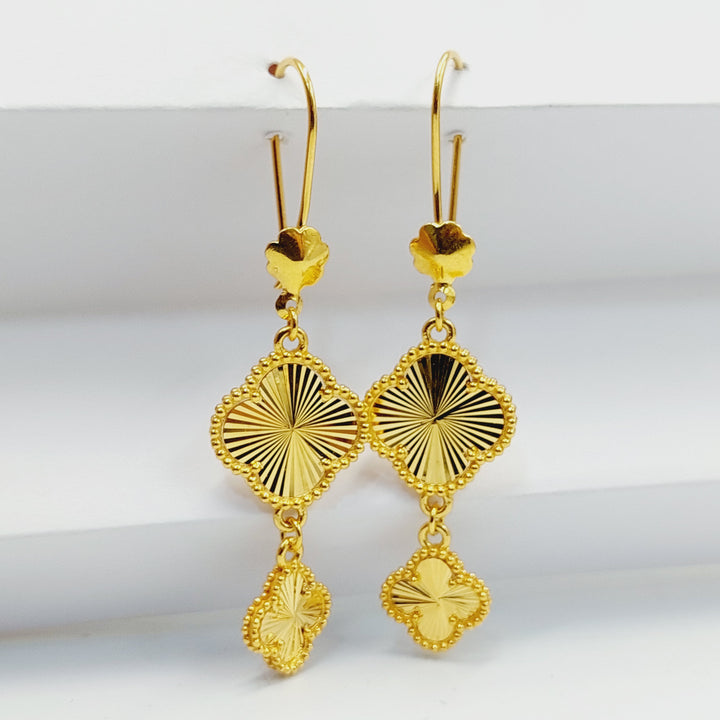 Rose Earrings  Made of 21K Yellow Gold by Saeed Jewelry-30800