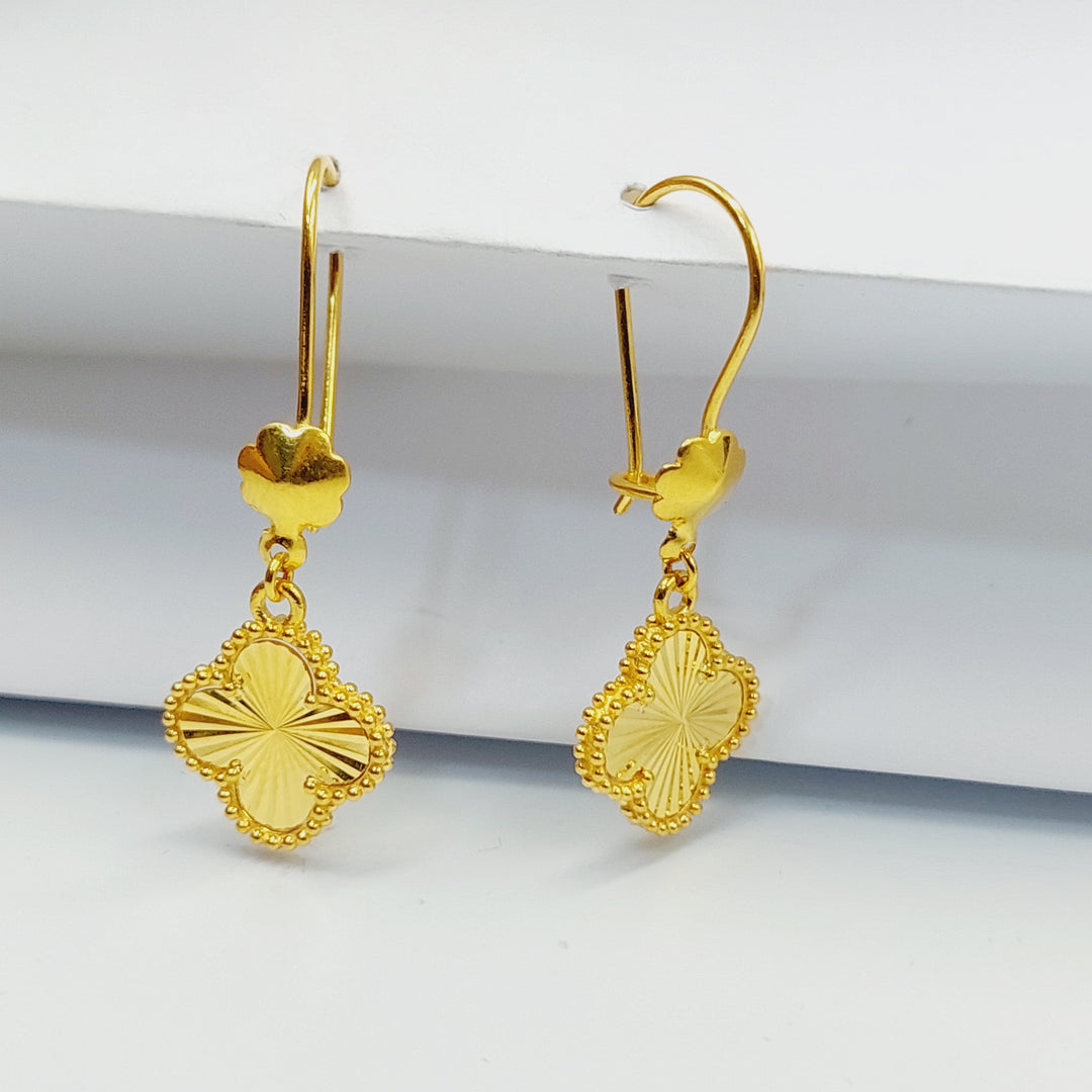 Rose Earrings  Made of 21K Yellow Gold by Saeed Jewelry-30801