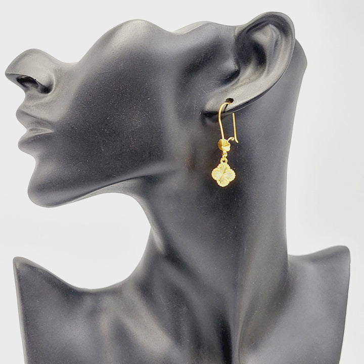 Rose Earrings  Made of 21K Yellow Gold by Saeed Jewelry-30801