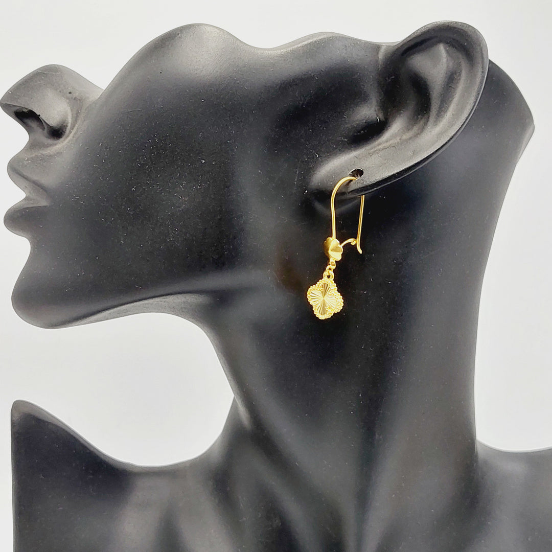 Rose Earrings  Made of 21K Yellow Gold by Saeed Jewelry-30802