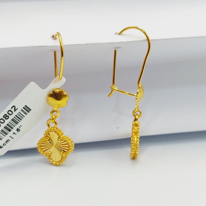 Rose Earrings  Made of 21K Yellow Gold by Saeed Jewelry-30802