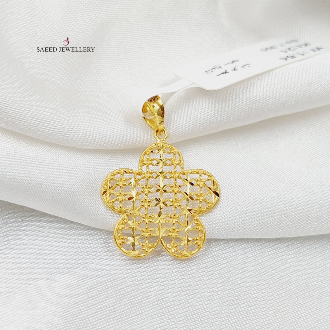 Rose Pendant  Made Of 21K Yellow Gold by Saeed Jewelry-30362