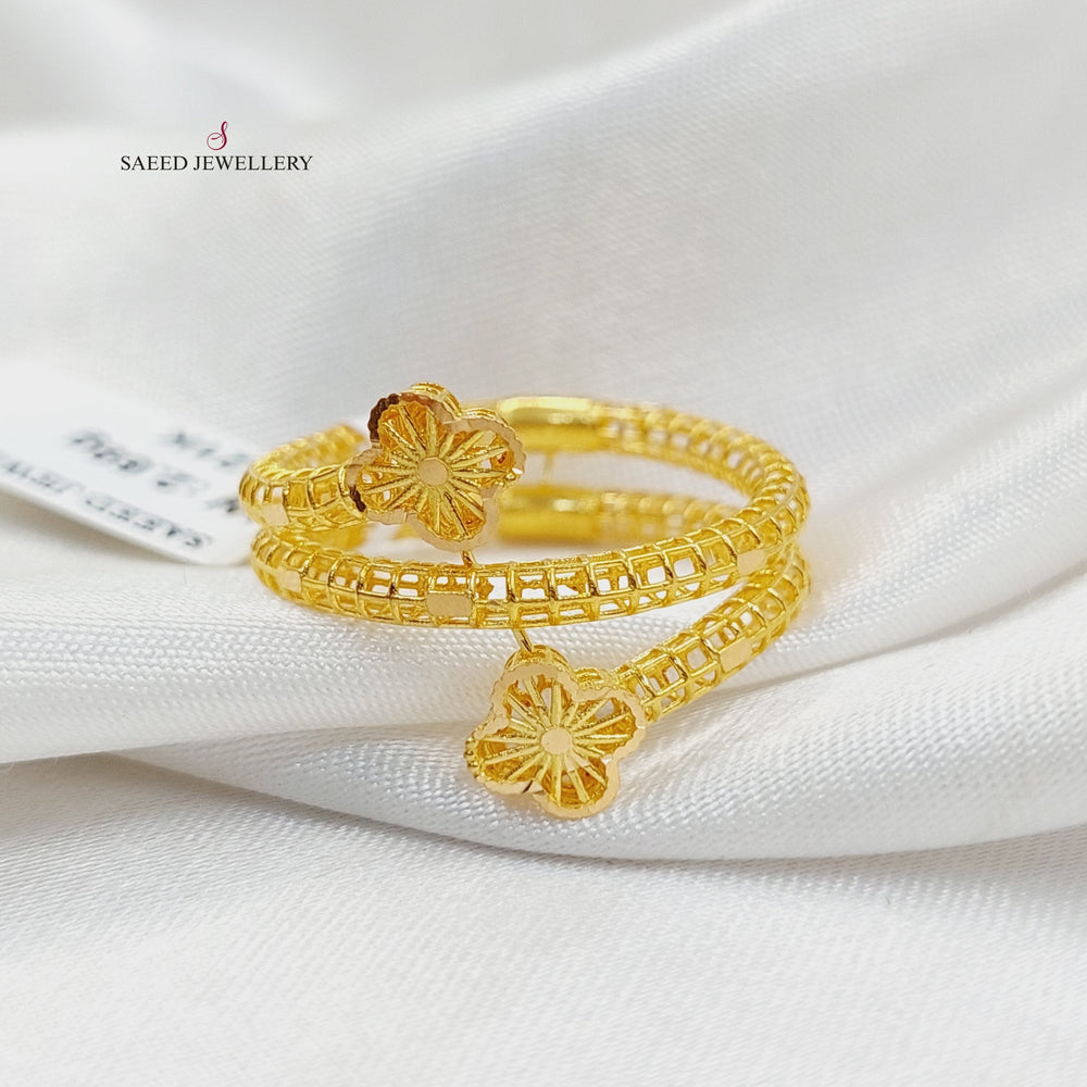 Rose Ring  Made of 21K Yellow Gold by Saeed Jewelry-21k-ring-31191