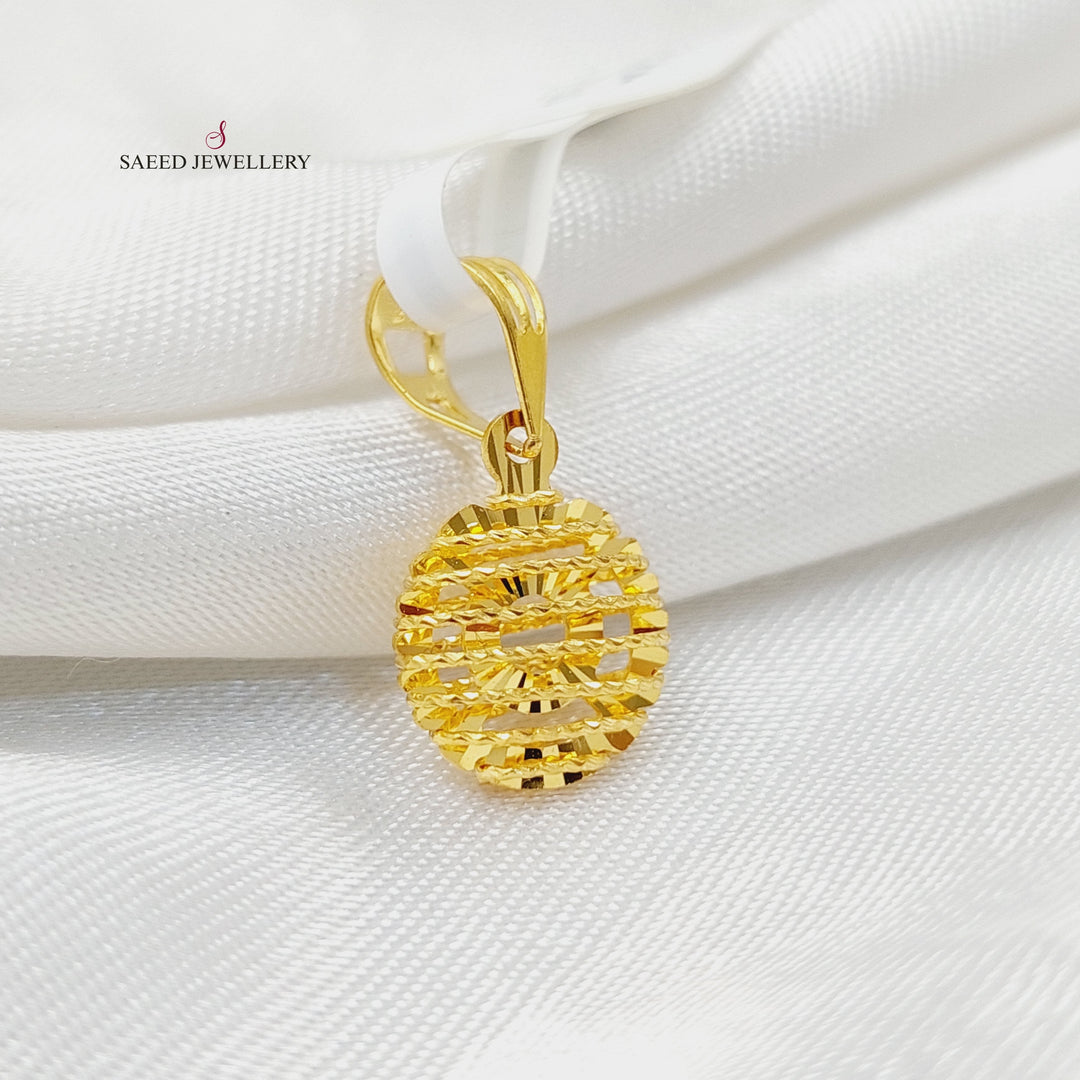 Rounded Pendant  Made Of 21K Yellow Gold by Saeed Jewelry-30374
