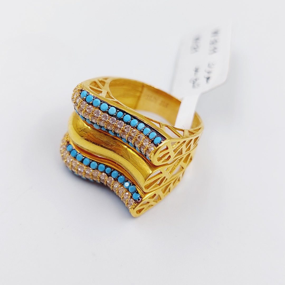 21K Gold Turquoise Ring by Saeed Jewelry - Image 16