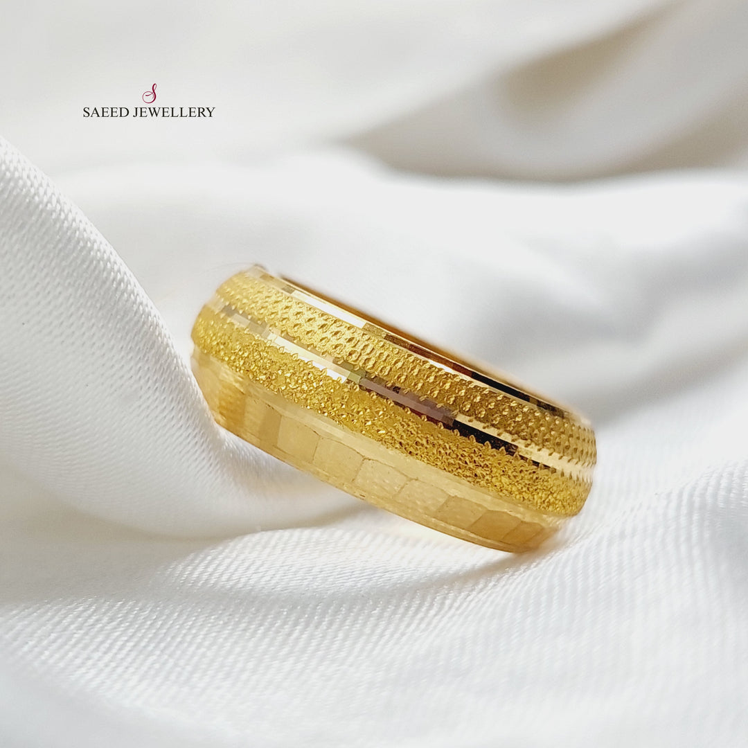 Sanded Engagement Ring Made Of 21K Yellow Gold by Saeed Jewelry-27508