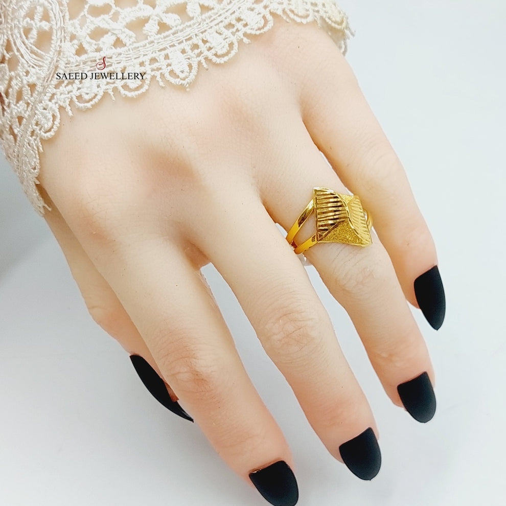 Sanded Ring Made Of 21K Yellow Gold by Saeed Jewelry-28360