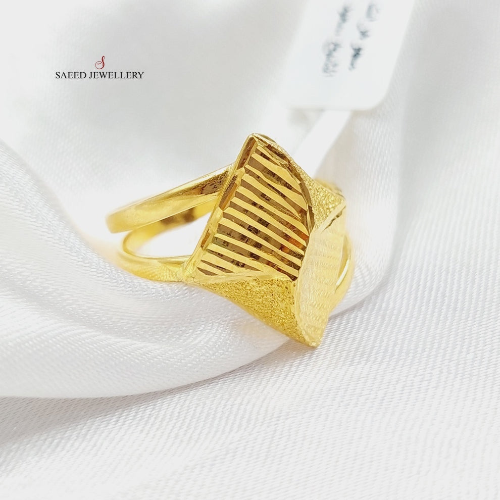 Sanded Ring Made Of 21K Yellow Gold by Saeed Jewelry-28360