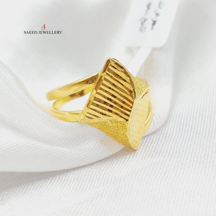 Sanded Ring Made Of 21K Yellow Gold by Saeed Jewelry-28364