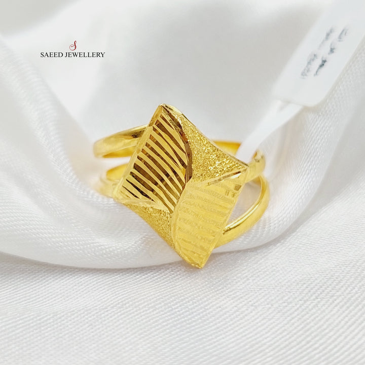 Sanded Ring Made Of 21K Yellow Gold by Saeed Jewelry-28364