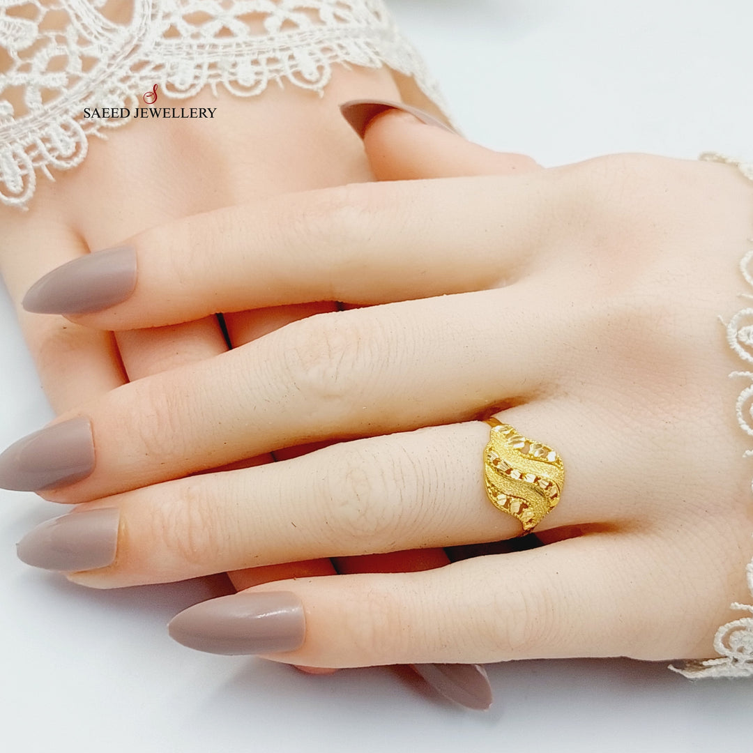 Sanded Ring  Made Of 21K Yellow Gold by Saeed Jewelry-29300
