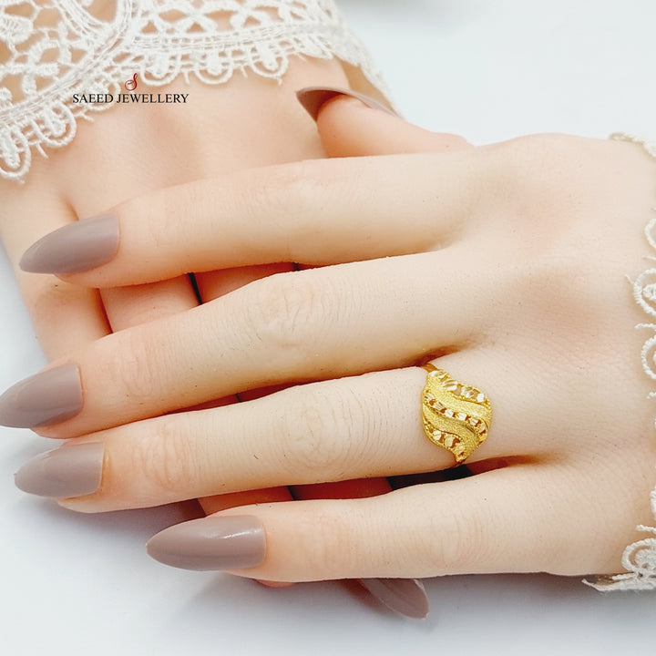 Sanded Ring  Made Of 21K Yellow Gold by Saeed Jewelry-29300