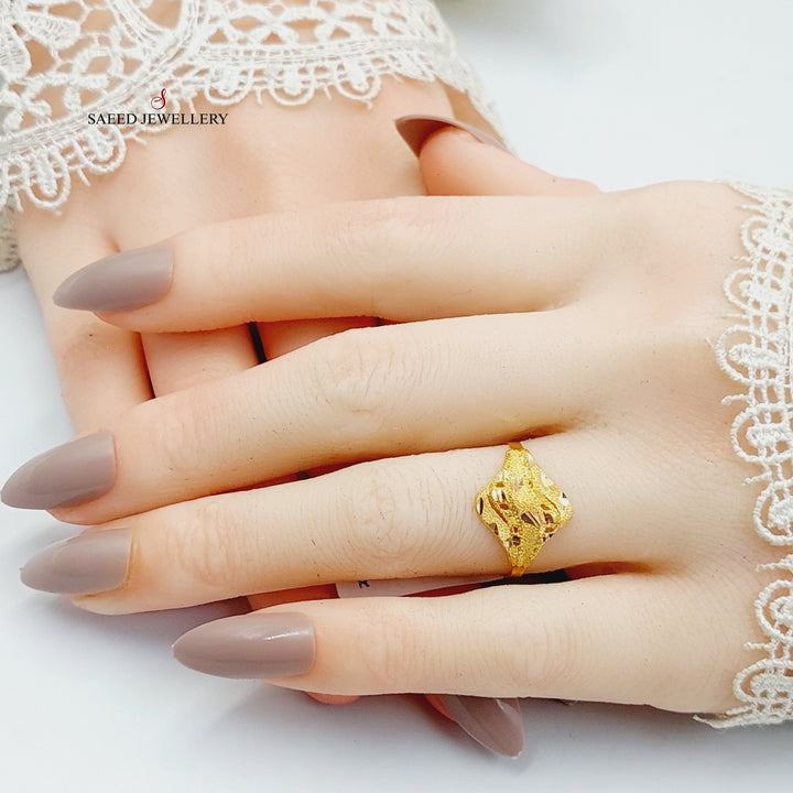 Sanded Ring  Made Of 21K Yellow Gold by Saeed Jewelry-29301