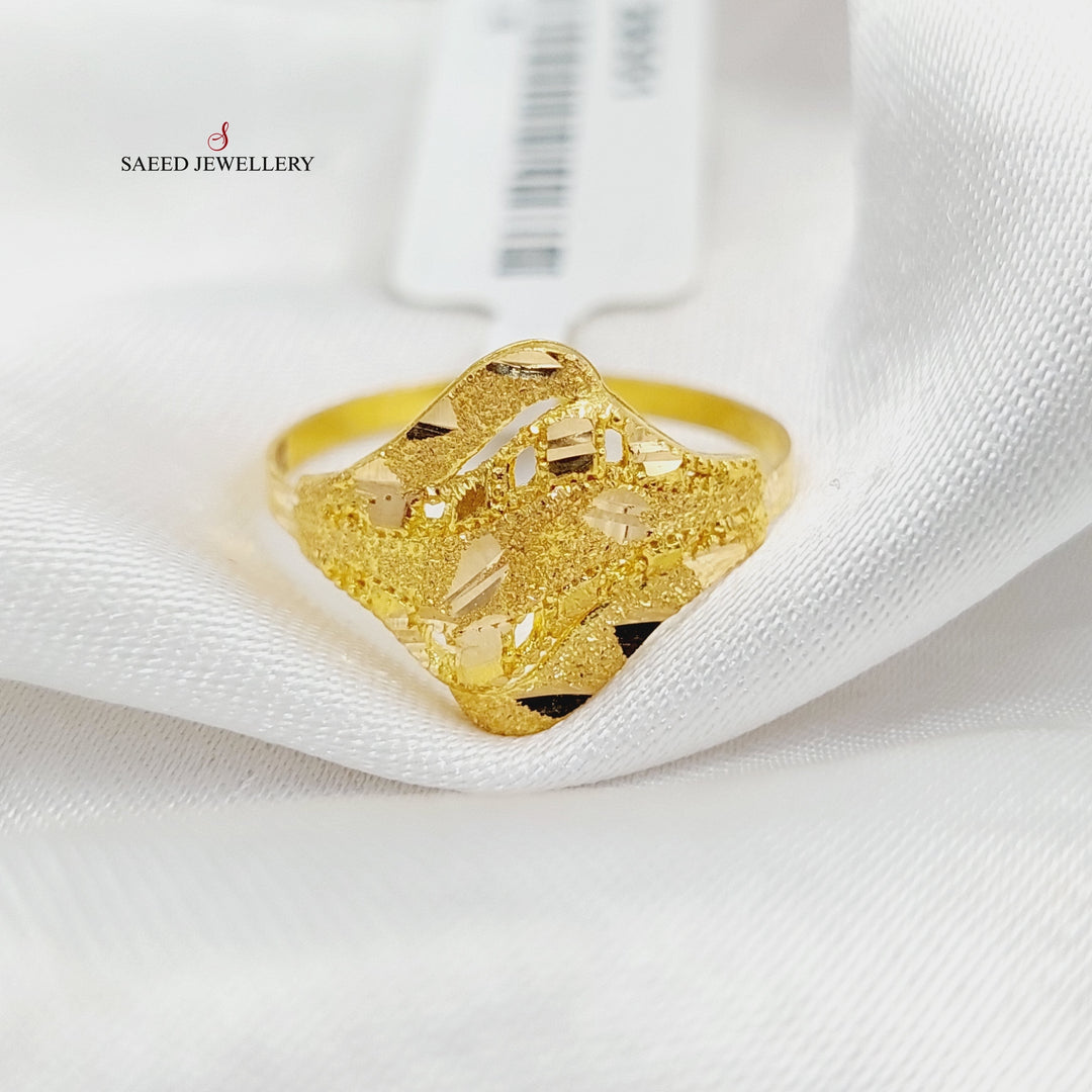 Sanded Ring  Made Of 21K Yellow Gold by Saeed Jewelry-29301