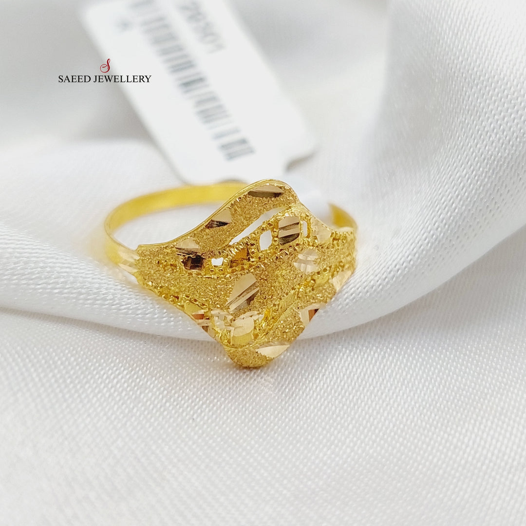 Sanded Ring  Made Of 21K Yellow Gold by Saeed Jewelry-29301