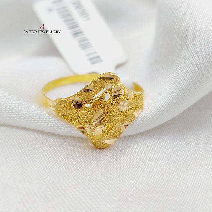 Sanded Ring  Made Of 21K Yellow Gold by Saeed Jewelry-29301