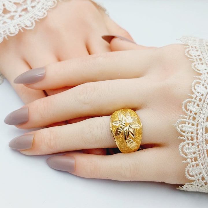 Sanded Ring  Made Of 21K Yellow Gold by Saeed Jewelry-29432