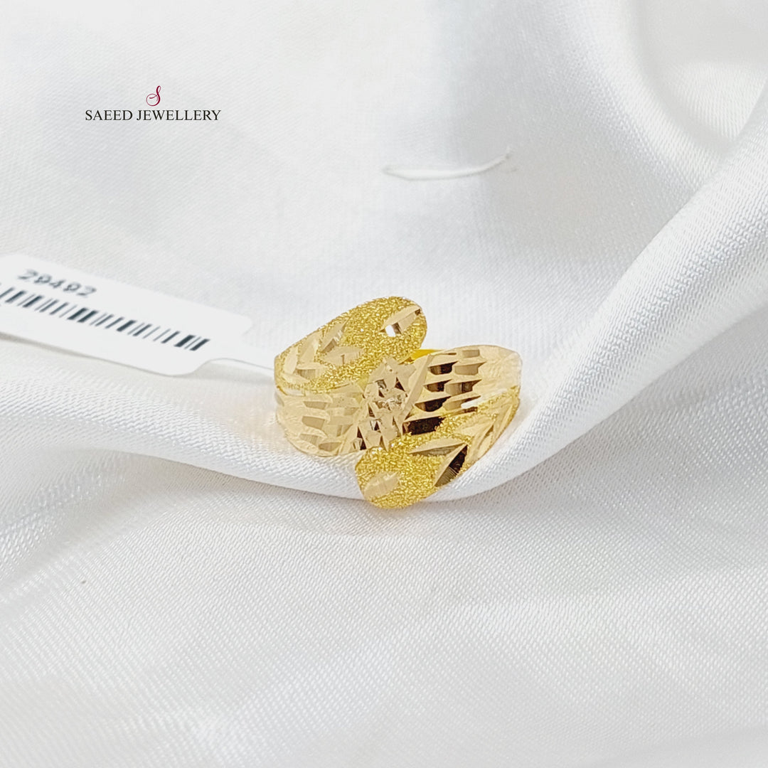 Sanded Ring  Made Of 21K Yellow Gold by Saeed Jewelry-29492