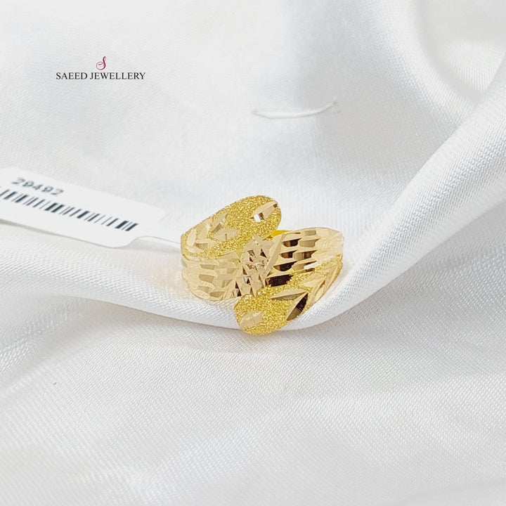 Sanded Ring  Made Of 21K Yellow Gold by Saeed Jewelry-29492